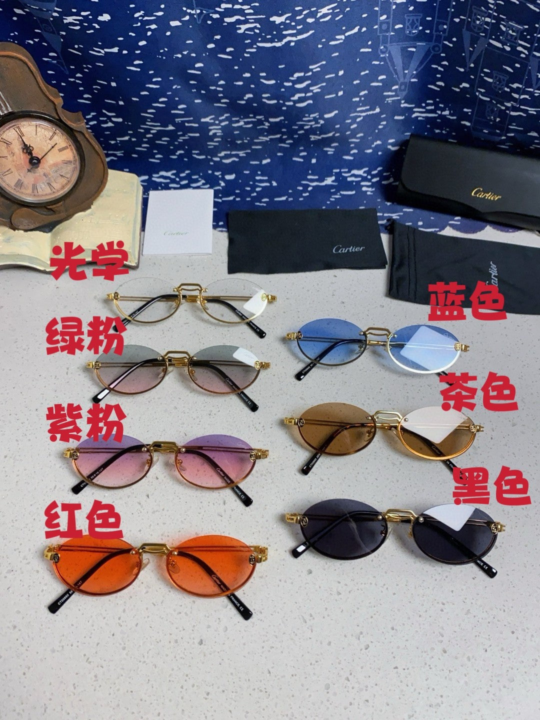 Cartier Lightweight Rimless Silver Lens Sunglasses for Men & Women - 382793 - detail image 13