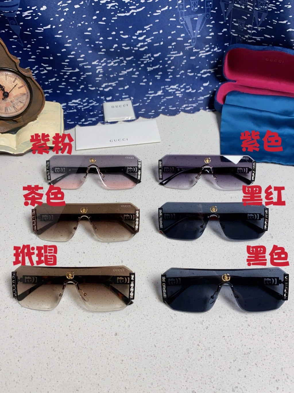 Gucci Polarized Rimless Blue Lens Sunglasses for Men & Women - 382057 - detail image 12