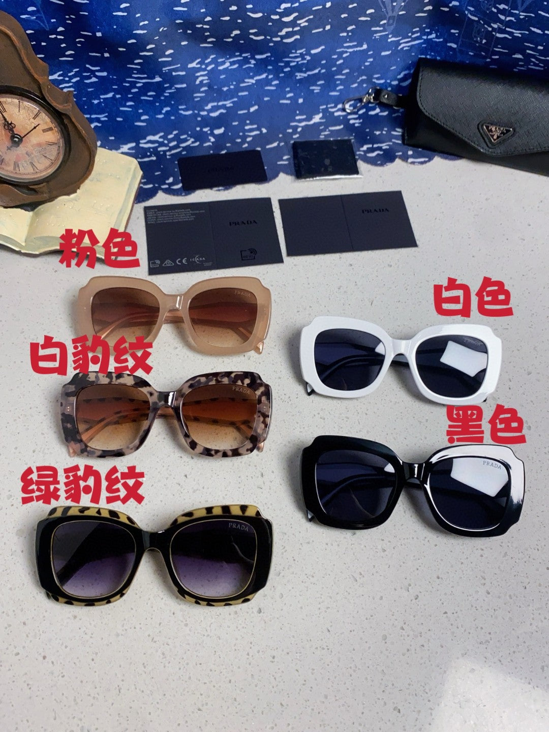 Prada 16YSF Acetate Fashion Black Lens Sunglasses for Men & Women - 867156 - detail image 12