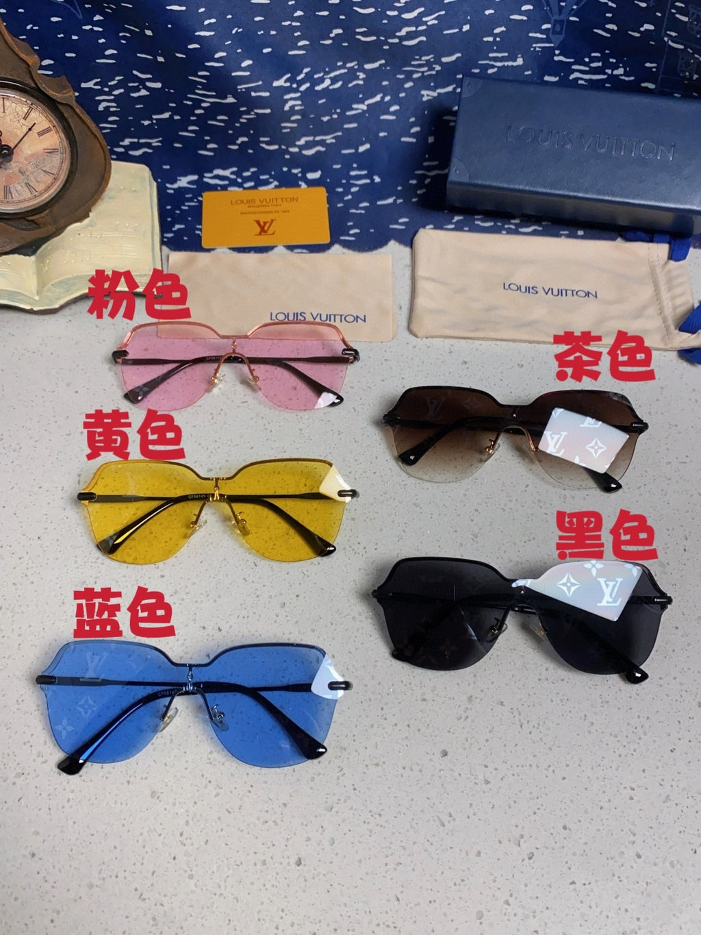 Louis Vuitton Lightweight Rimless Blue Lens Sunglasses for Women - 464645 - detail image 10