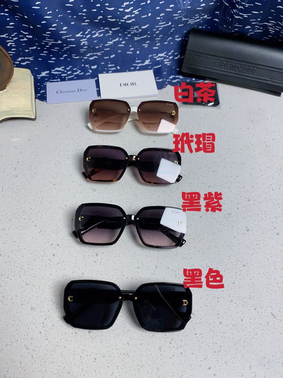 Dior Metal Square Silver Lens Sunglasses for Women - detail image 12