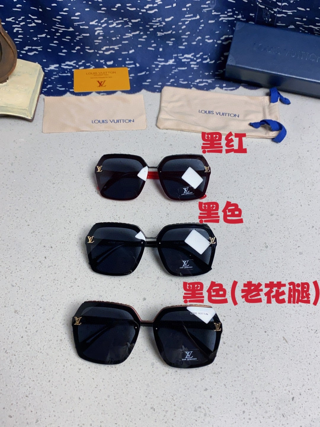 Louis Vuitton Polarized Square Blue Lens Sunglasses for Women - 866857 - detail image 12