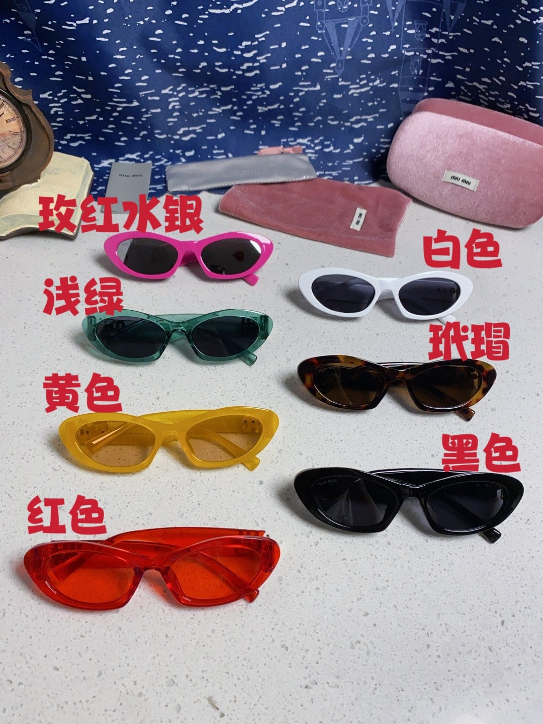 Miu Miu Cat-Eye Silver Lens Sunglasses for Men & Women - 358703 - detail image 12