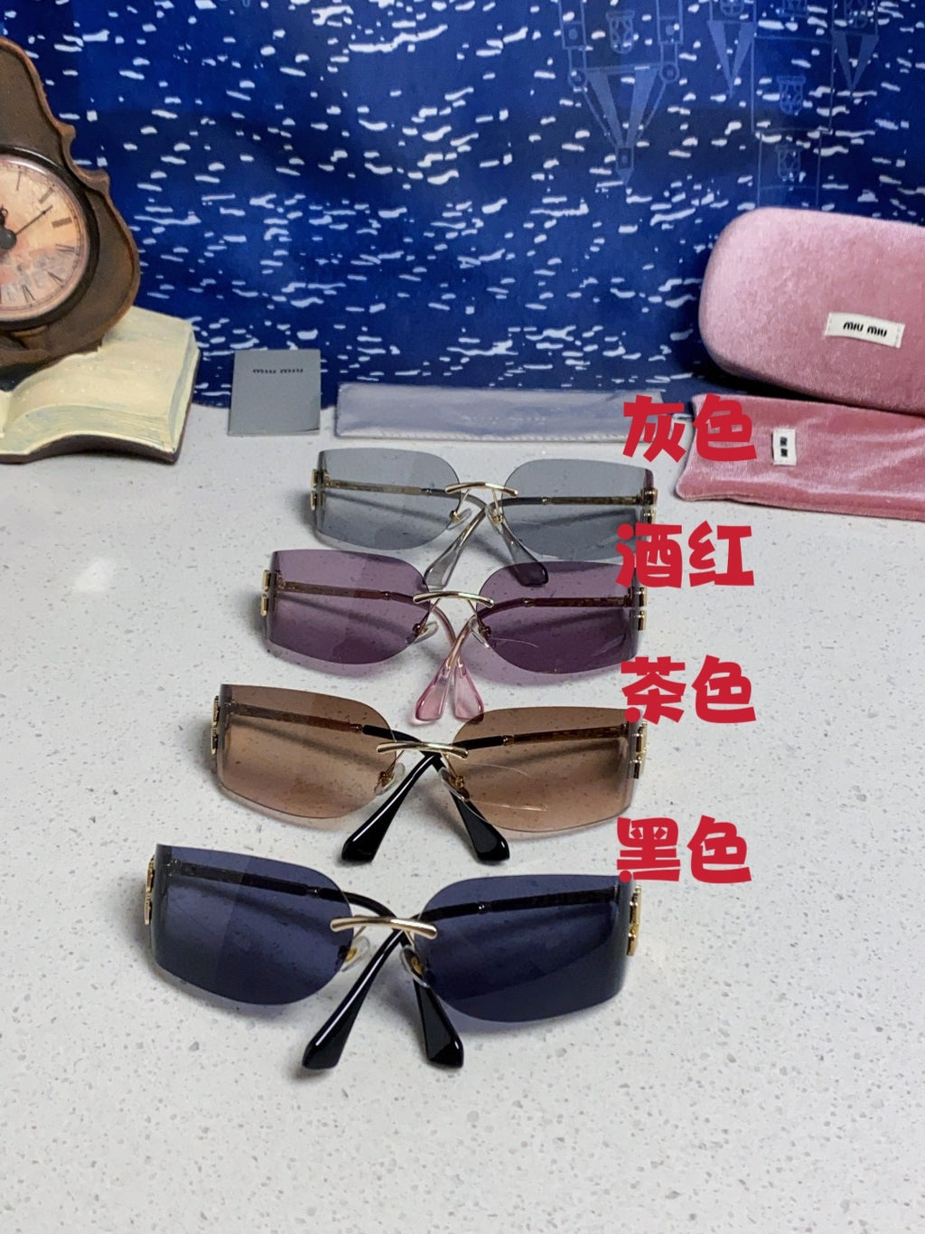 Miu Miu A51S Fashion Black Lens Sunglasses for Men & Women - detail image 12
