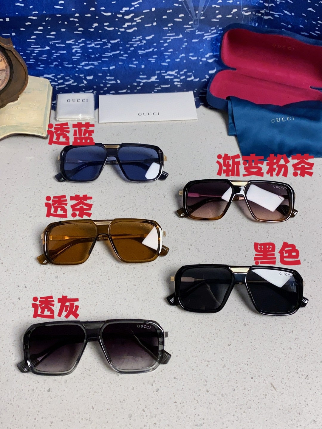 Gucci Metal Aviator Silver Lens Sunglasses for Men & Women - 357966 - detail image 12