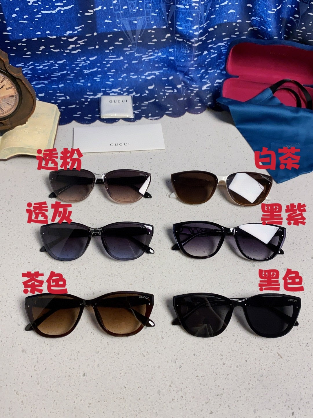Gucci Cat-Eye Gray Lens Sunglasses for Men & Women - 357954 - detail image 12