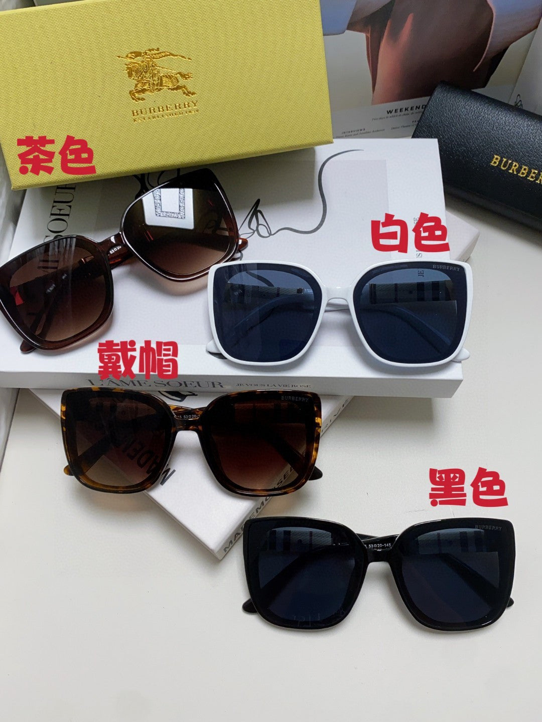 Burberry Oversized Black Lens Sunglasses for Men & Women - 449598 - detail image 9