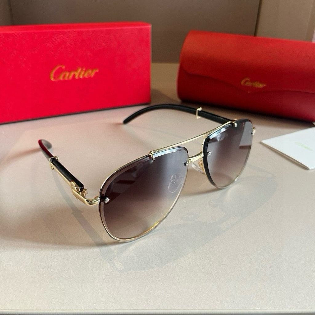 Cartier Aviator Brown Lens Sunglasses for Men - 372260