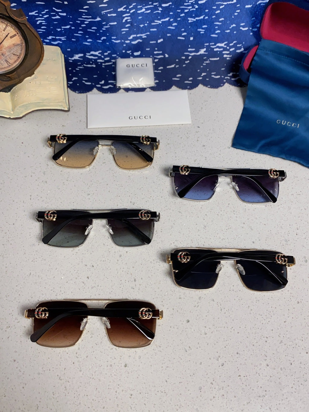 Gucci Metal Square Silver Lens Sunglasses for Men & Women - 398437 - detail image 11