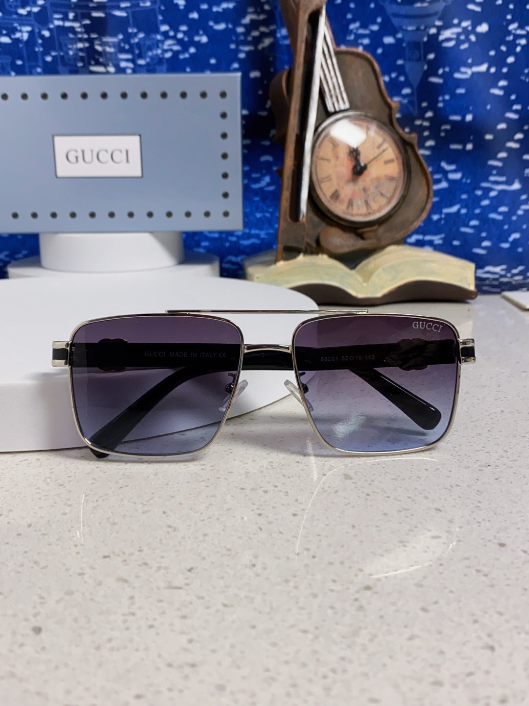 Gucci Metal Square Silver Lens Sunglasses for Men & Women - 398439 - detail image 9
