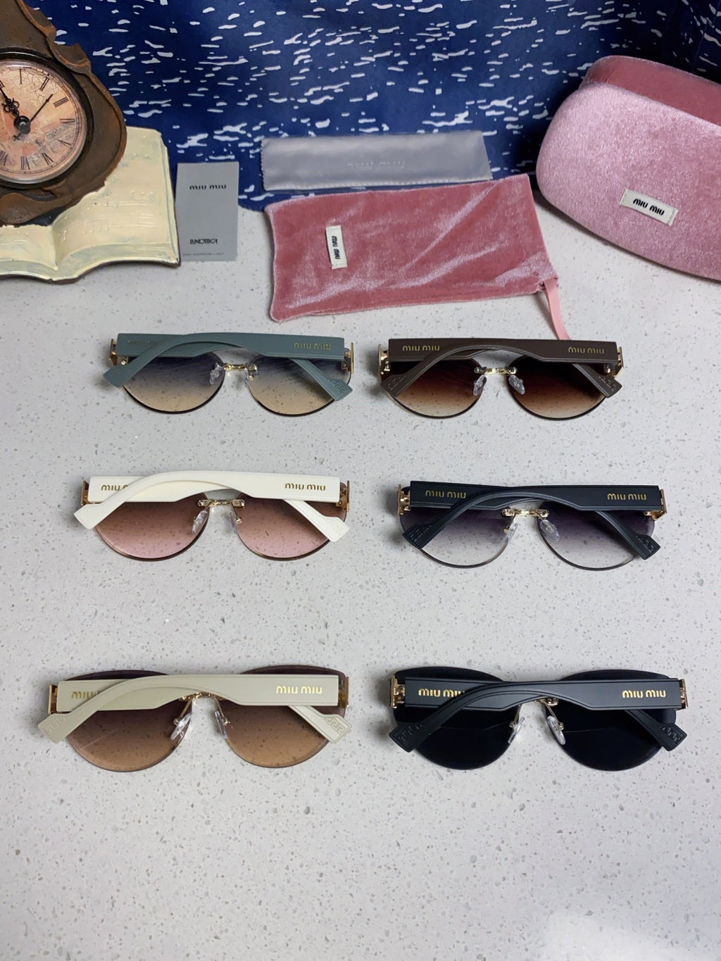 Miu Miu Lightweight Rimless Red Lens Sunglasses for Women - 449698 - detail image 11