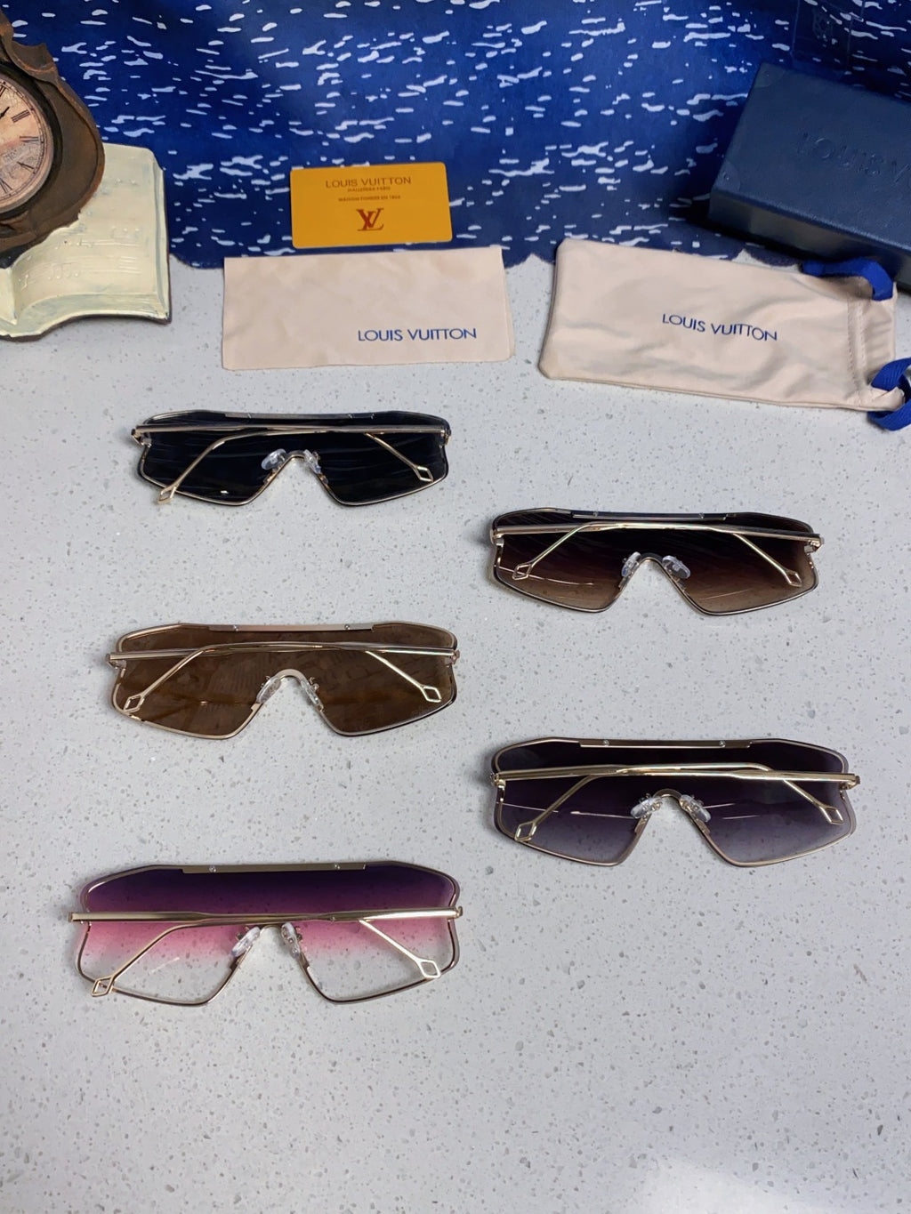 Louis Vuitton Lightweight Rimless Gray Lens Sunglasses for Men & Women - detail image 11
