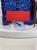 Cartier Lightweight Rimless Blue Lens Sunglasses for Men & Women - 998226