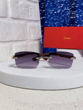 Cartier Lightweight Rimless Purple Lens Sunglasses for Men & Women - 432339