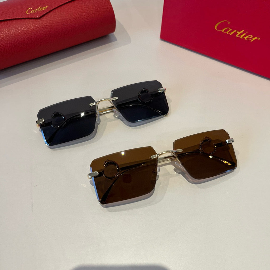 Cartier Lightweight Metal Rimless Silver Lens Sunglasses for Men & Wo - 935096 - detail image 9