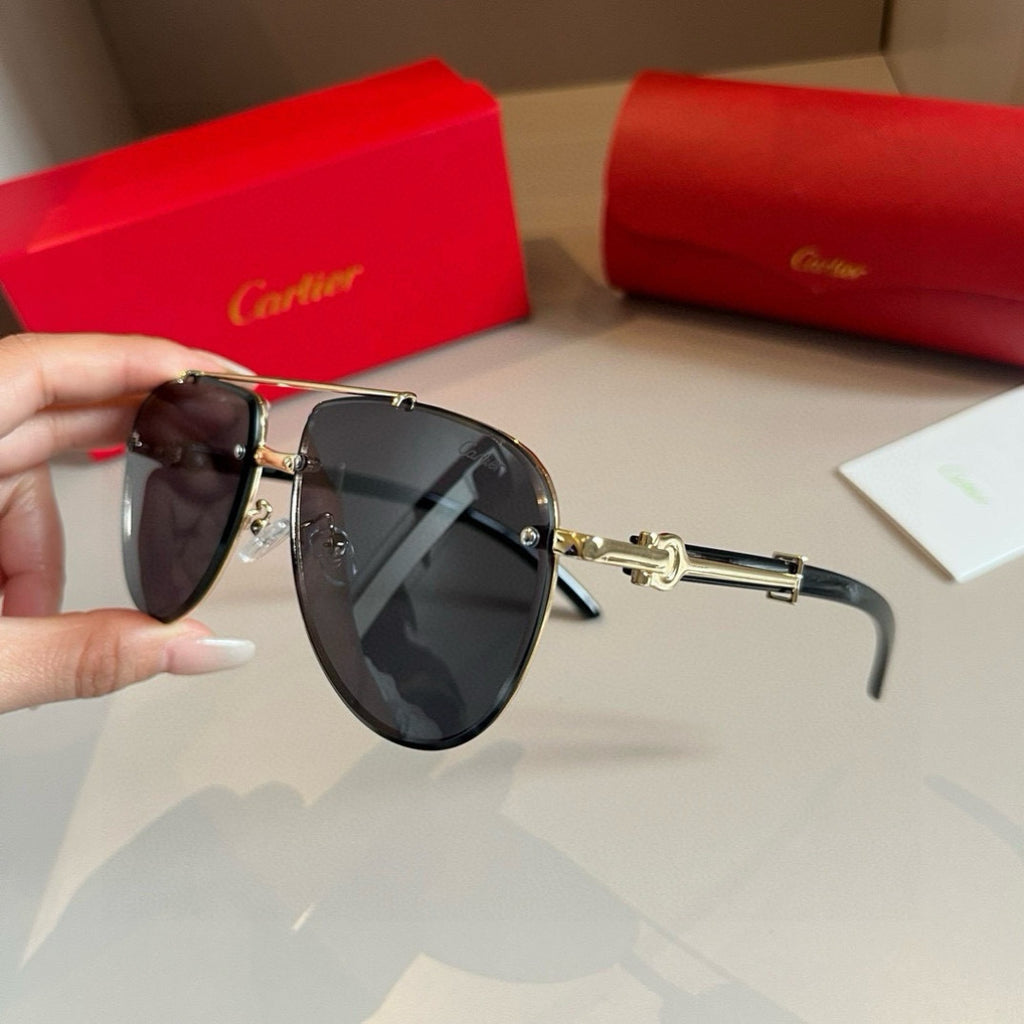 Cartier Aviator Gold Lens Sunglasses for Men - detail image 4