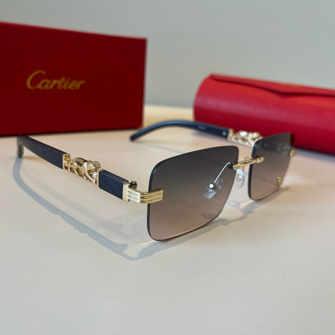 Cartier Lightweight Metal Rimless Silver Lens Sunglasses for Men & Wo - 935099