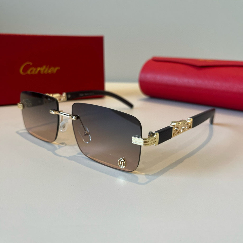 Cartier Lightweight Metal Rimless Silver Lens Sunglasses for Men & Wo - 935099 - detail image 3