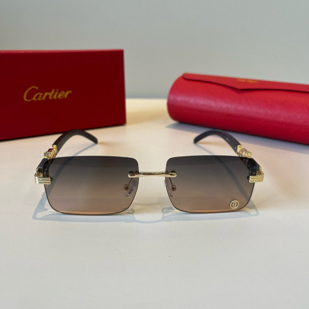 Cartier Lightweight Metal Rimless Silver Lens Sunglasses for Men & Wo - 935099 - detail image 2