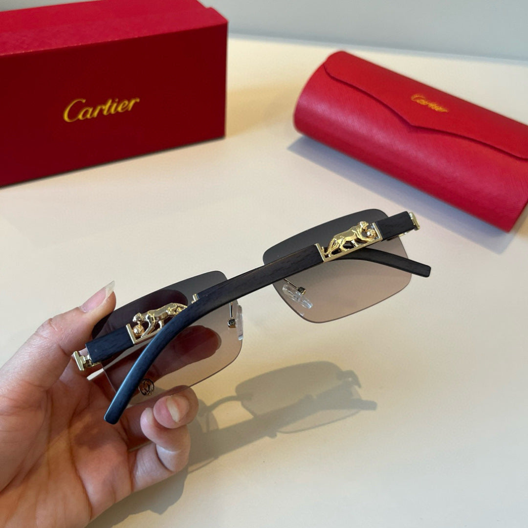 Cartier Lightweight Metal Rimless Silver Lens Sunglasses for Men & Wo - 935099 - detail image 5
