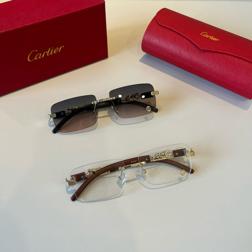Cartier Lightweight Metal Rimless Silver Lens Sunglasses for Men & Wo - 935099 - detail image 11