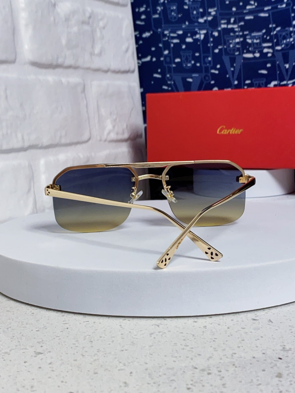 Cartier Metal Square Silver Lens Sunglasses for Men & Women - 158515 - detail image 3
