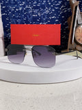 Cartier Metal Square Silver Lens Sunglasses for Men & Women - 158520