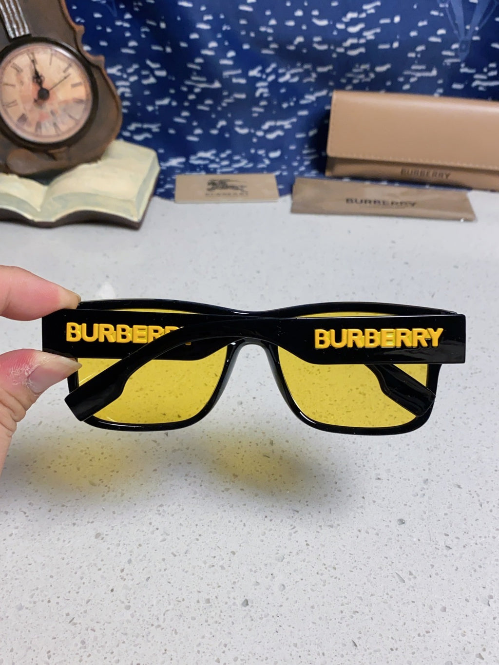 Burberry Polarized Square Yellow Lens Sunglasses for Men & Women - 867195 - detail image 5