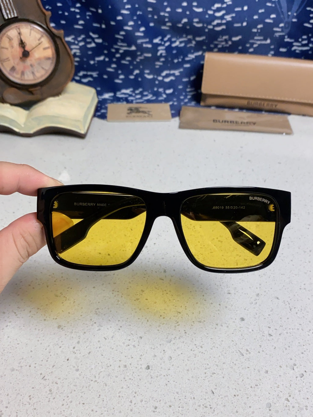 Burberry Polarized Square Yellow Lens Sunglasses for Men & Women - 867195 - detail image 4