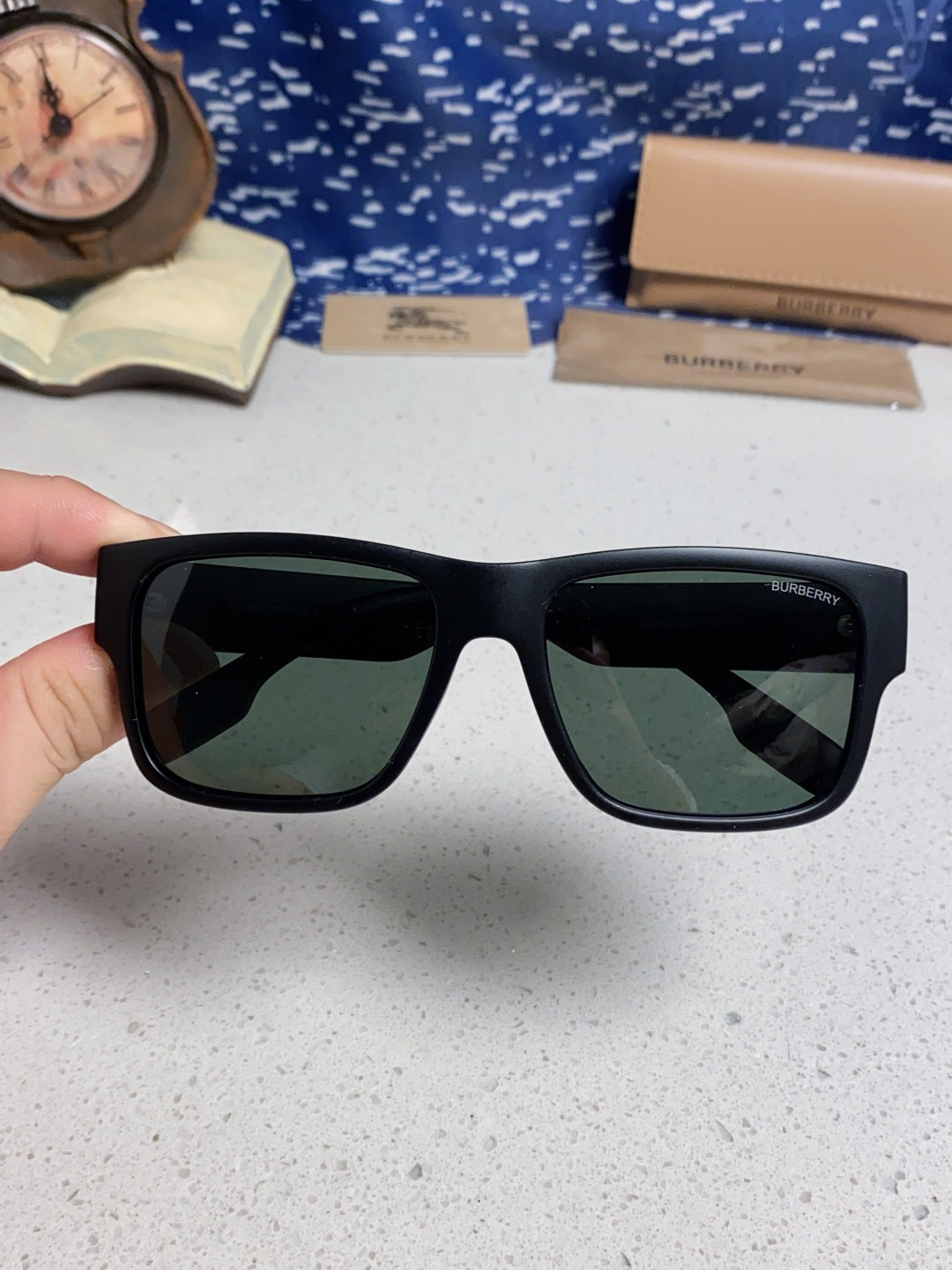 Burberry Polarized Square Gray Lens Sunglasses for Men & Women - 867198 - detail image 4