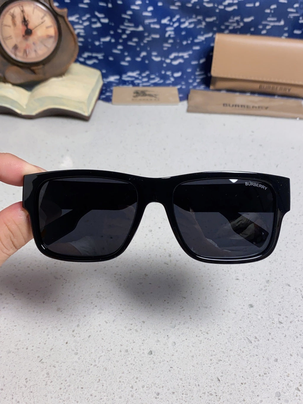 Burberry Polarized Square Black Lens Sunglasses for Men & Women - detail image 4
