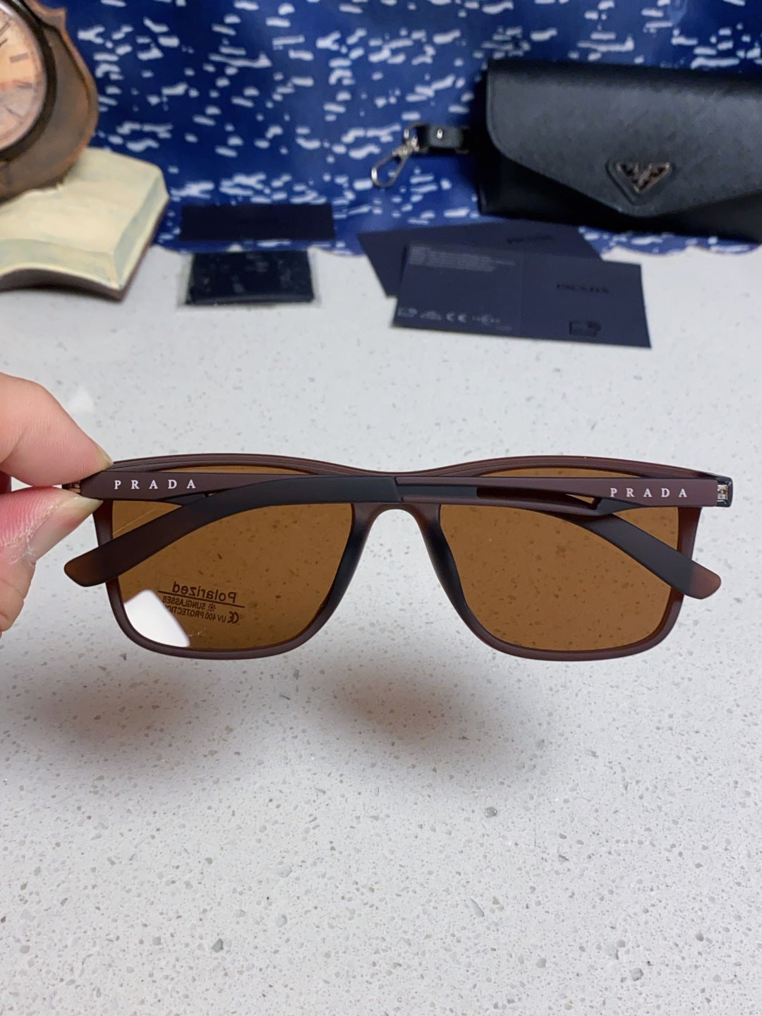 Prada Polarized Fashion Brown Lens Sunglasses for Men & Women - 415680 - detail image 5