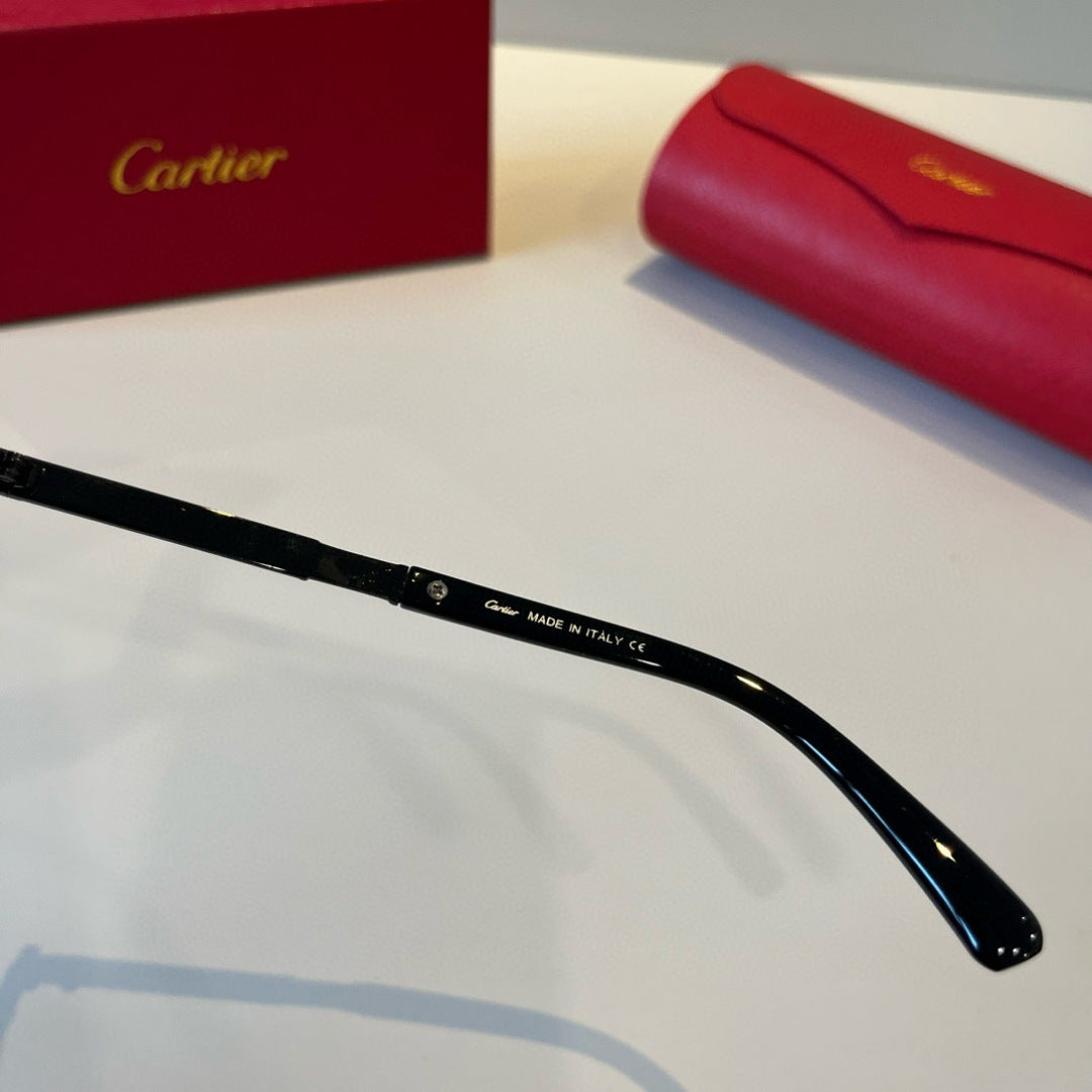 Cartier Lightweight Metal Rimless Black Lens Sunglasses for Men & Wom - 487377 - detail image 5