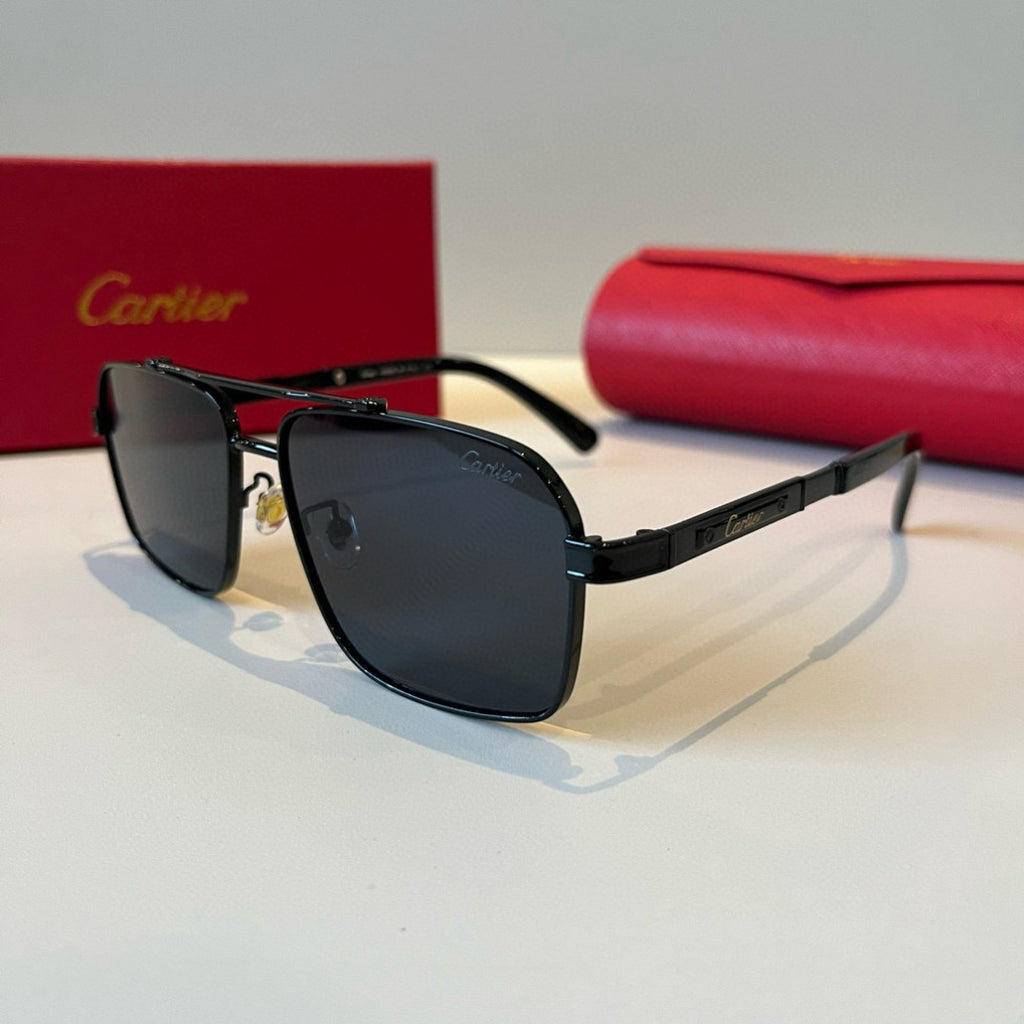 Cartier Lightweight Metal Rimless Black Lens Sunglasses for Men & Wom - 487377 - detail image 3