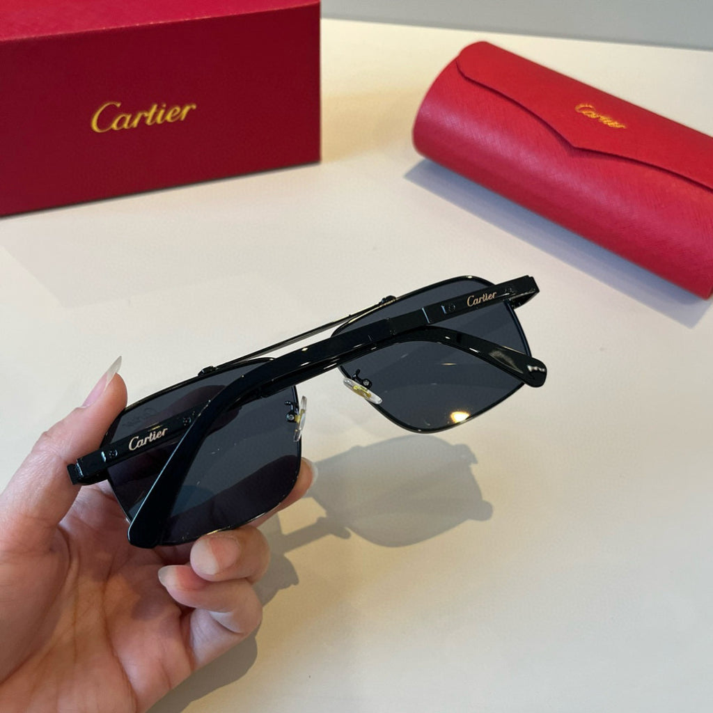 Cartier Lightweight Metal Rimless Black Lens Sunglasses for Men & Wom - 382831 - detail image 7