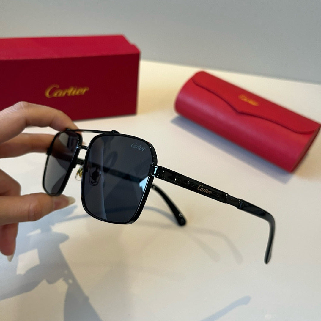 Cartier Lightweight Metal Rimless Black Lens Sunglasses for Men & Wom - 415925 - detail image 4