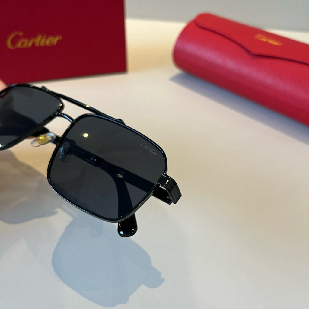 Cartier Lightweight Metal Rimless Black Lens Sunglasses for Men & Wom - 382831 - detail image 9