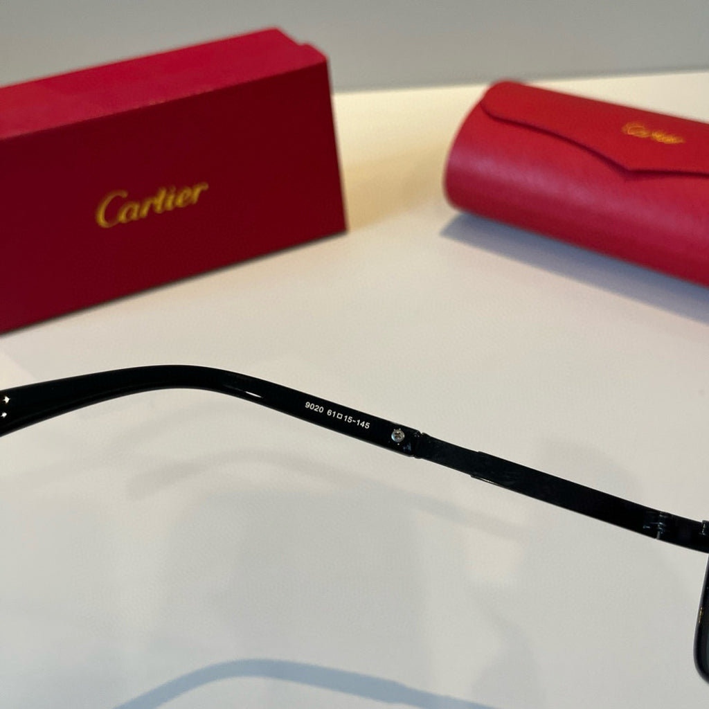 Cartier Lightweight Metal Rimless Black Lens Sunglasses for Men & Wom - 415925 - detail image 6