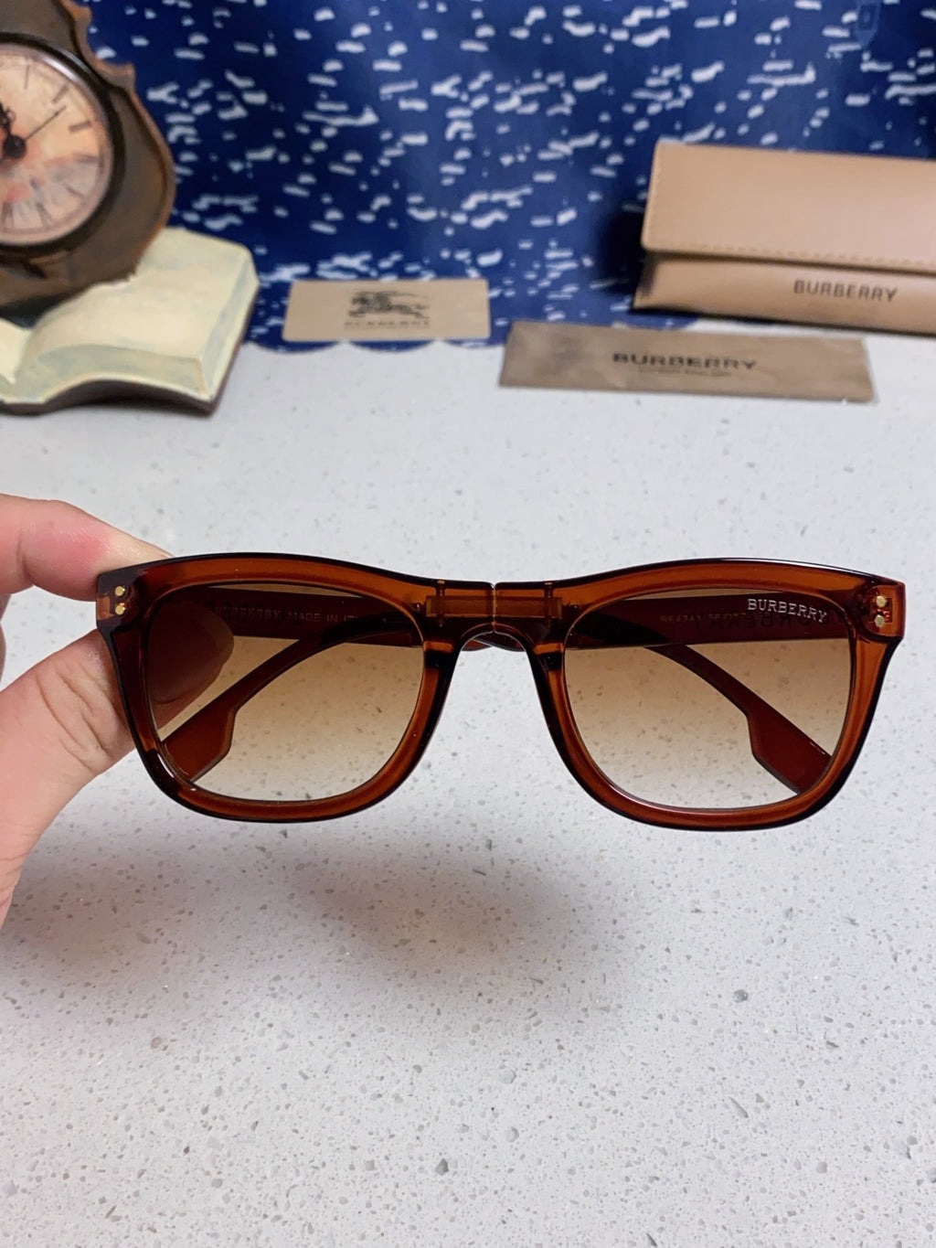 Burberry Folding Fashion Red Lens Sunglasses for Men & Women - 998321 - detail image 4