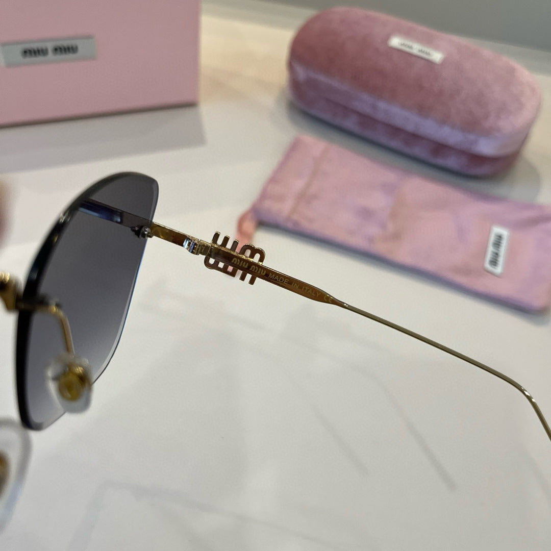 Miu Miu Lightweight Rimless Silver Lens Sunglasses for Women - 372413 - detail image 9
