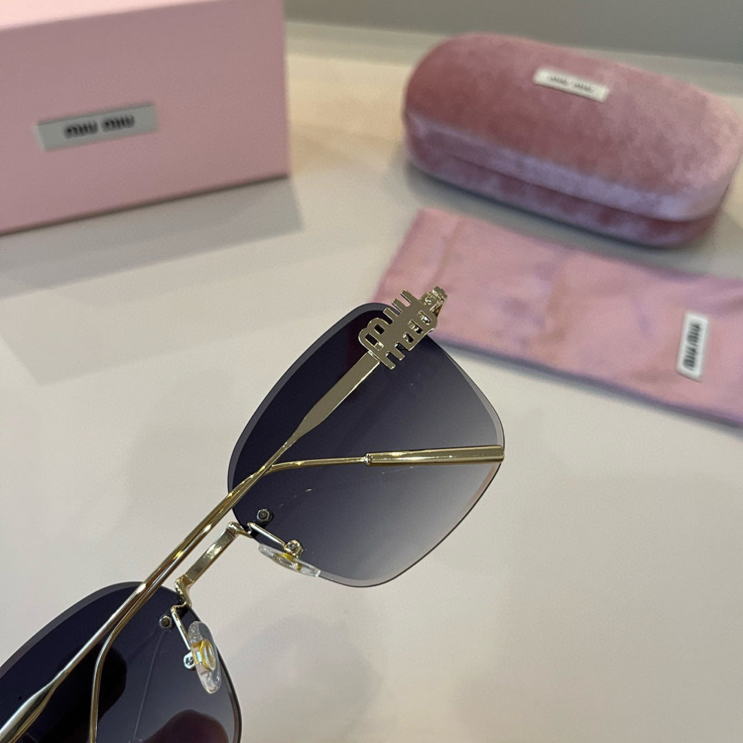 Miu Miu Lightweight Rimless Silver Lens Sunglasses for Women - 372413 - detail image 8
