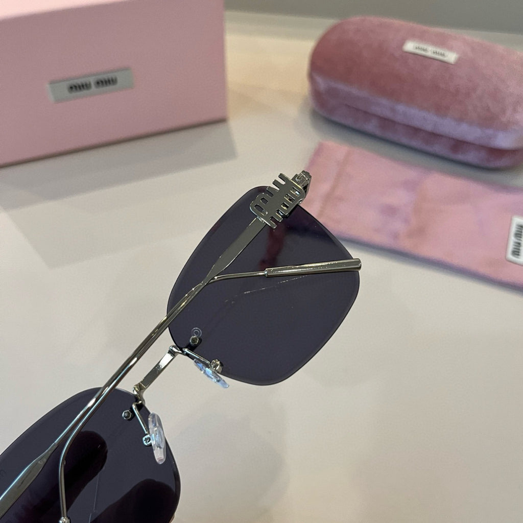 Miu Miu Lightweight Rimless Silver Lens Sunglasses for Women - 432602 - detail image 6