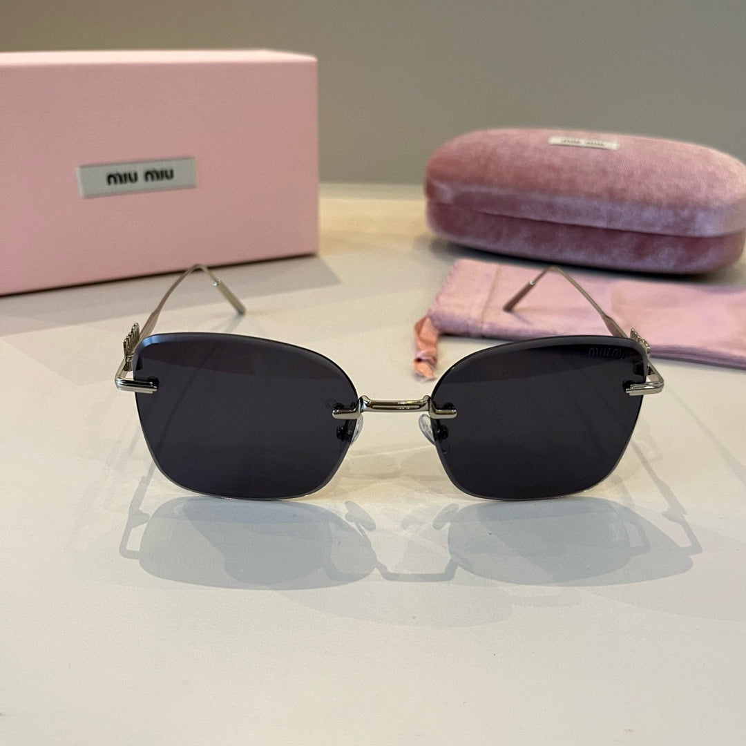 Miu Miu Lightweight Rimless Silver Lens Sunglasses for Women - 432602 - detail image 2
