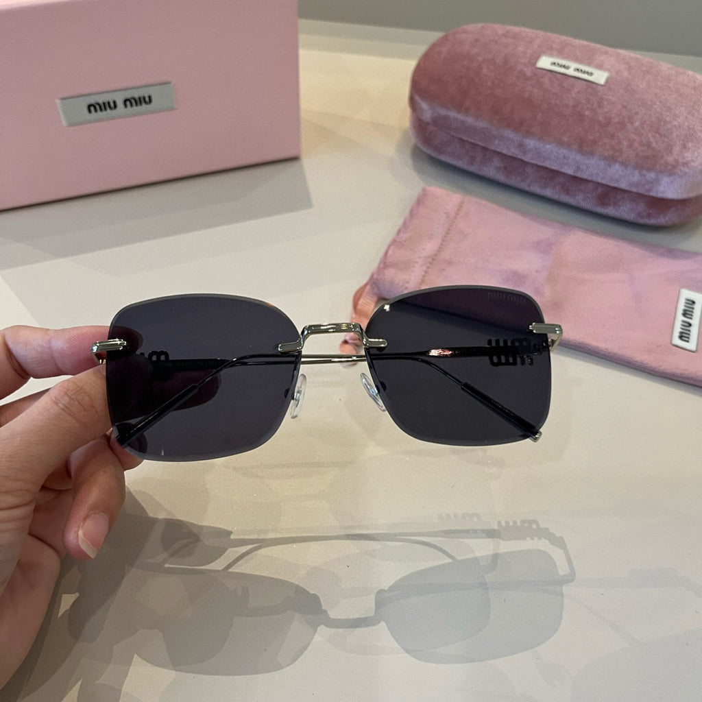 Miu Miu Lightweight Rimless Silver Lens Sunglasses for Women - 432602 - detail image 4
