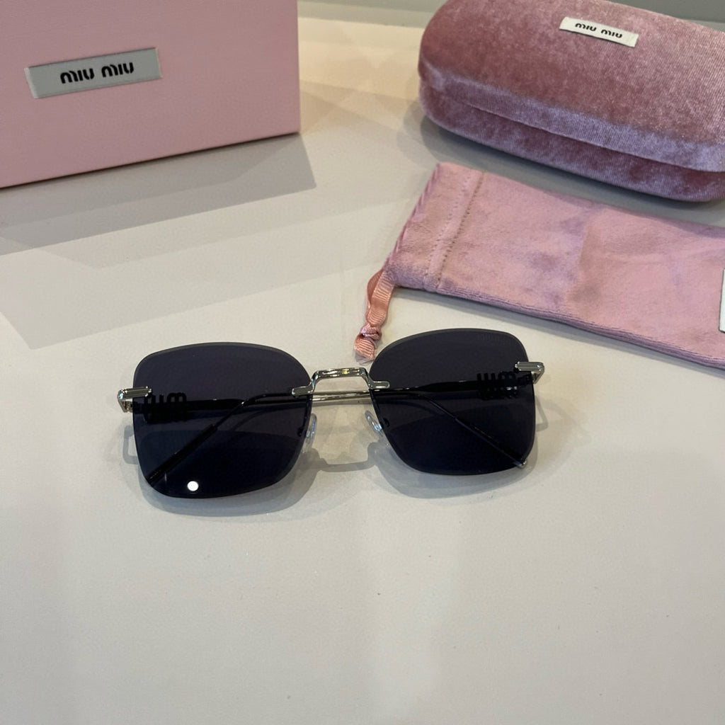 Miu Miu Lightweight Rimless Silver Lens Sunglasses for Women - 432602 - detail image 5