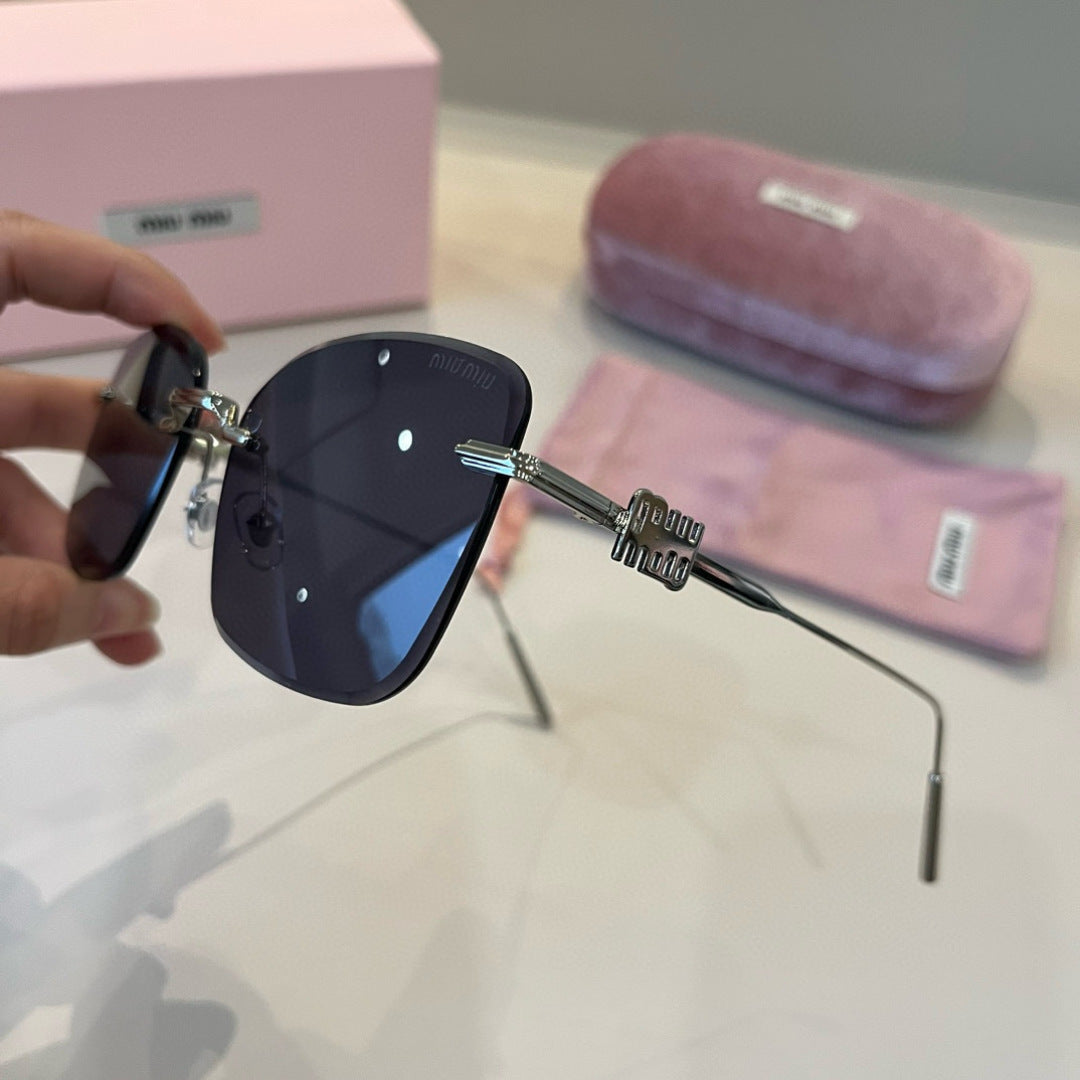 Miu Miu Lightweight Rimless Silver Lens Sunglasses for Women - 372414 - detail image 8