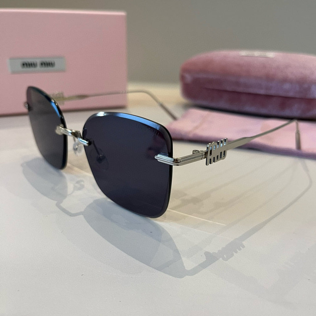 Miu Miu Lightweight Rimless Silver Lens Sunglasses for Women - 432602 - detail image 3