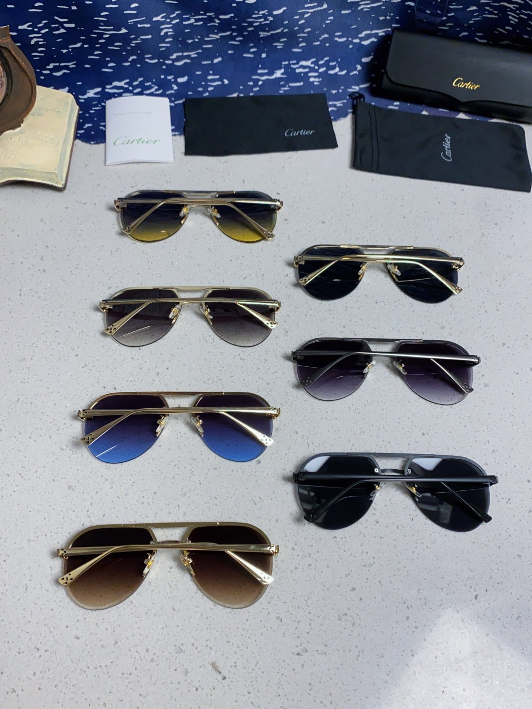 Cartier Metal Round Black Lens Sunglasses for Men & Women - detail image 11