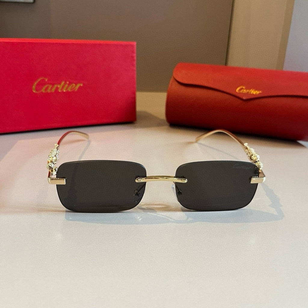 Cartier Lightweight Metal Rimless Gold Lens Sunglasses for Men & Wome - 358562 - detail image 2