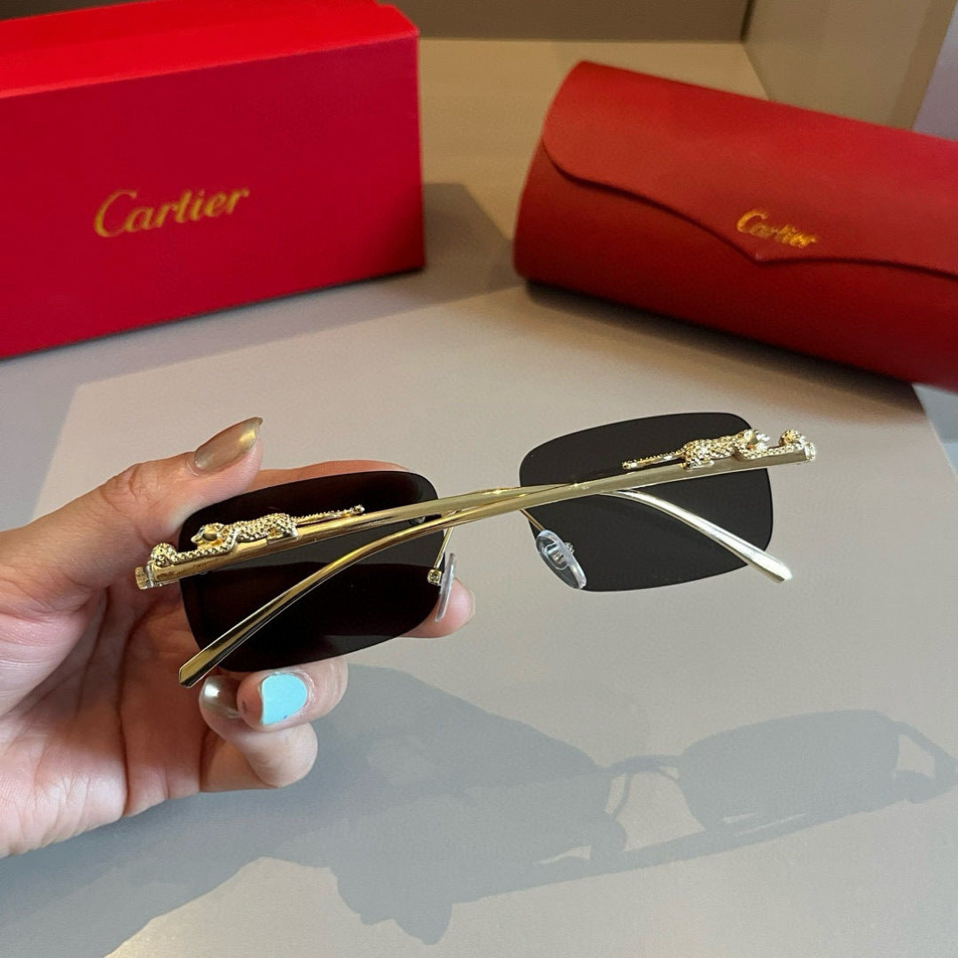 Cartier Lightweight Metal Rimless Gold Lens Sunglasses for Men & Wome - 935093 - detail image 8